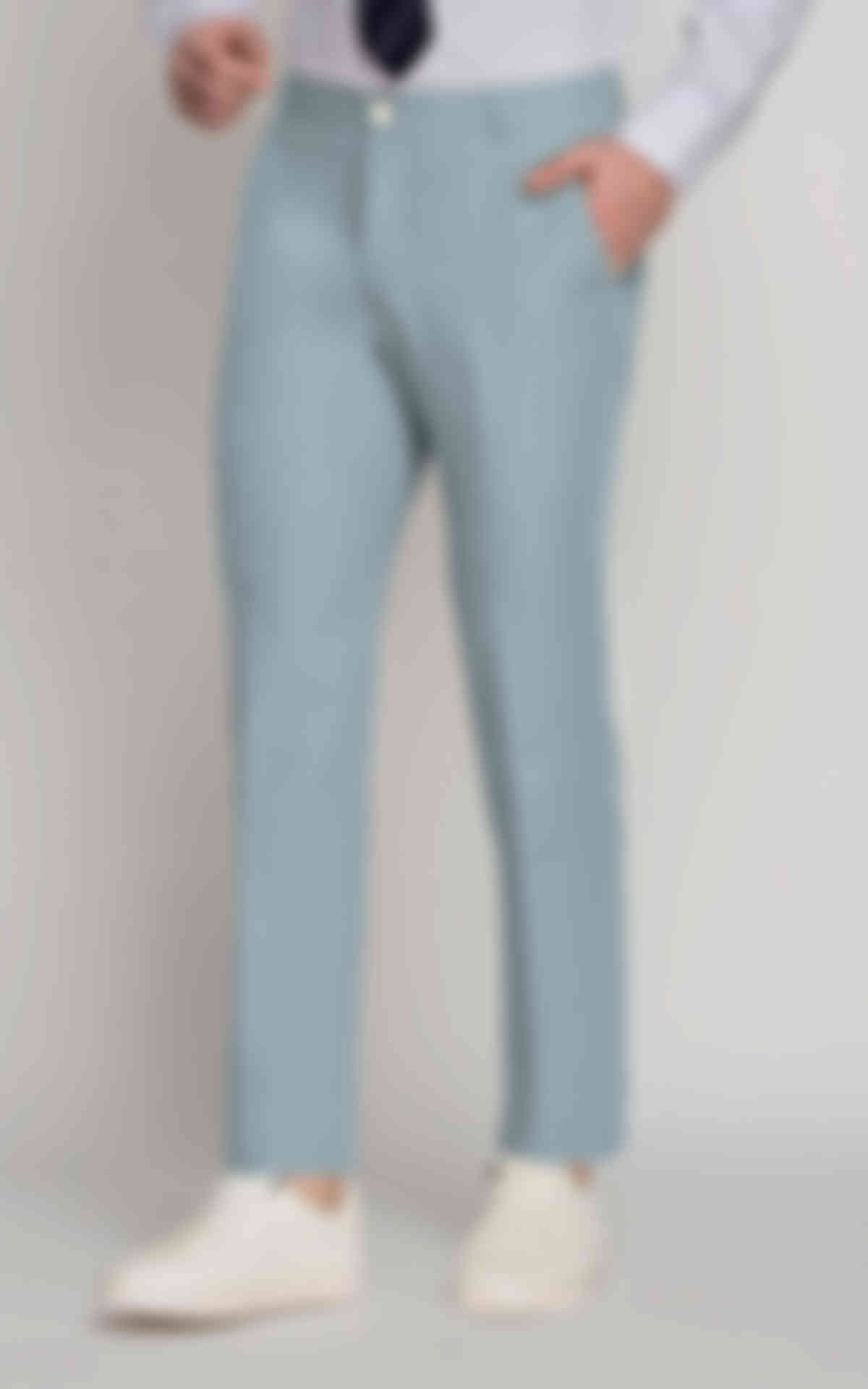 Bluish Grey Cotton Pants