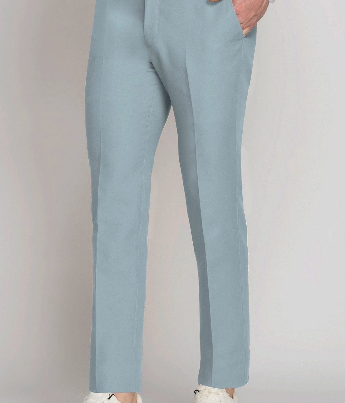 Bluish Grey Cotton Pants- view-2