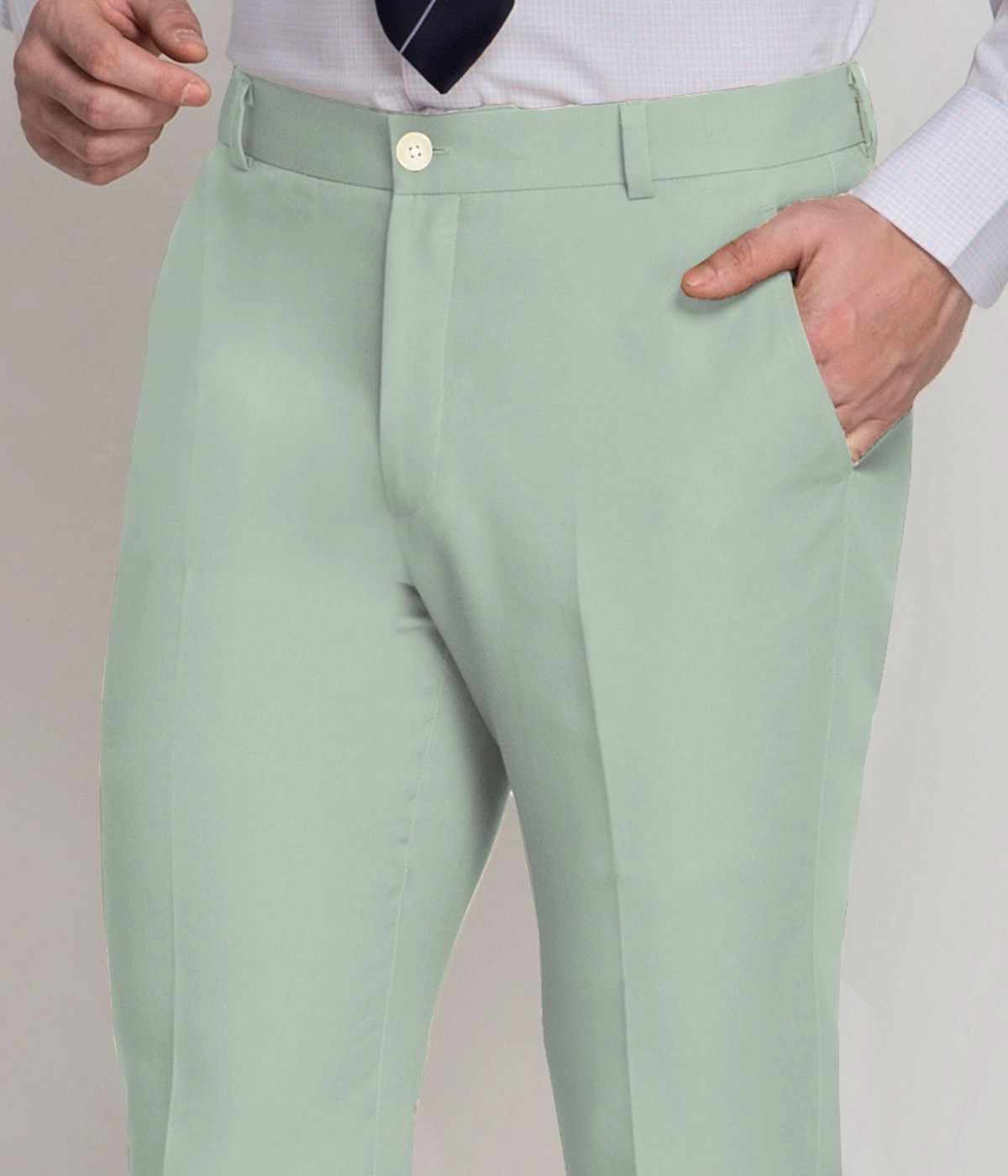 Pastel Mint Cotton Pants-1