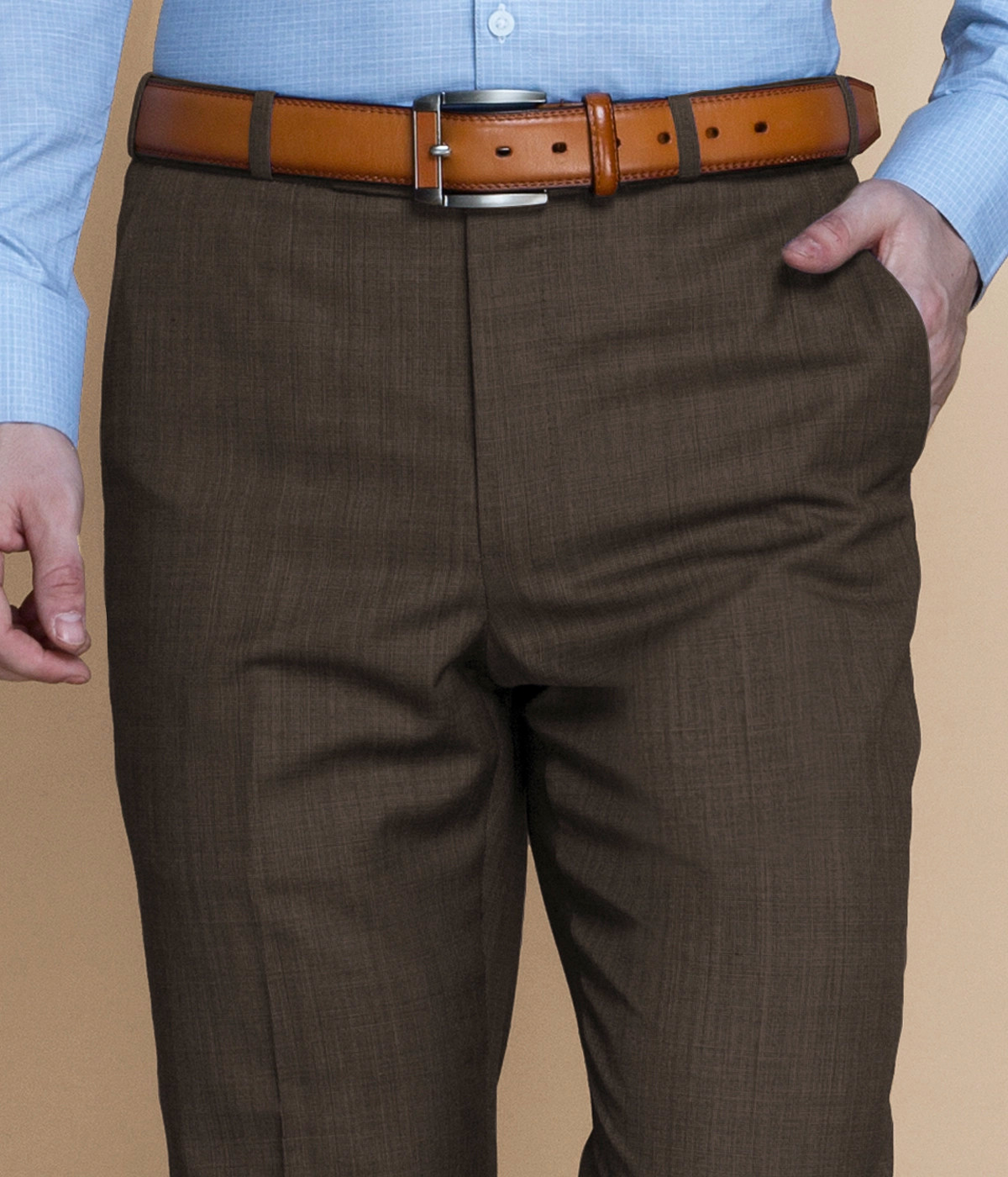 Nalton Brown Nailhead Pants-1