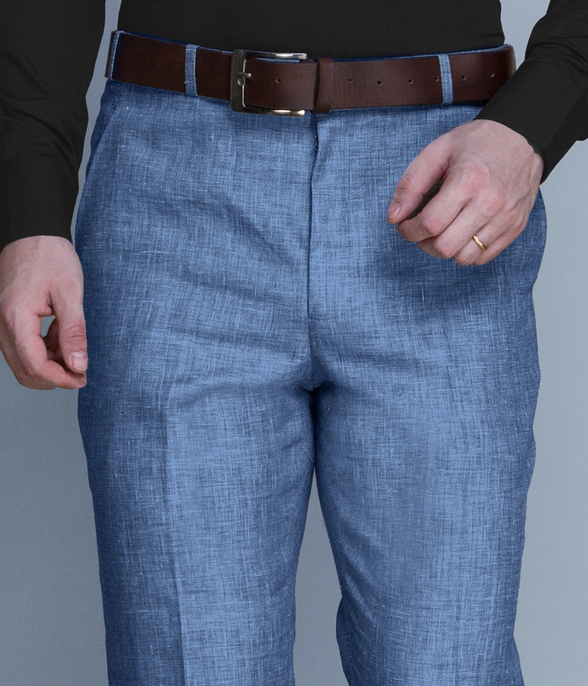 Newport Blue Linen Pants-1