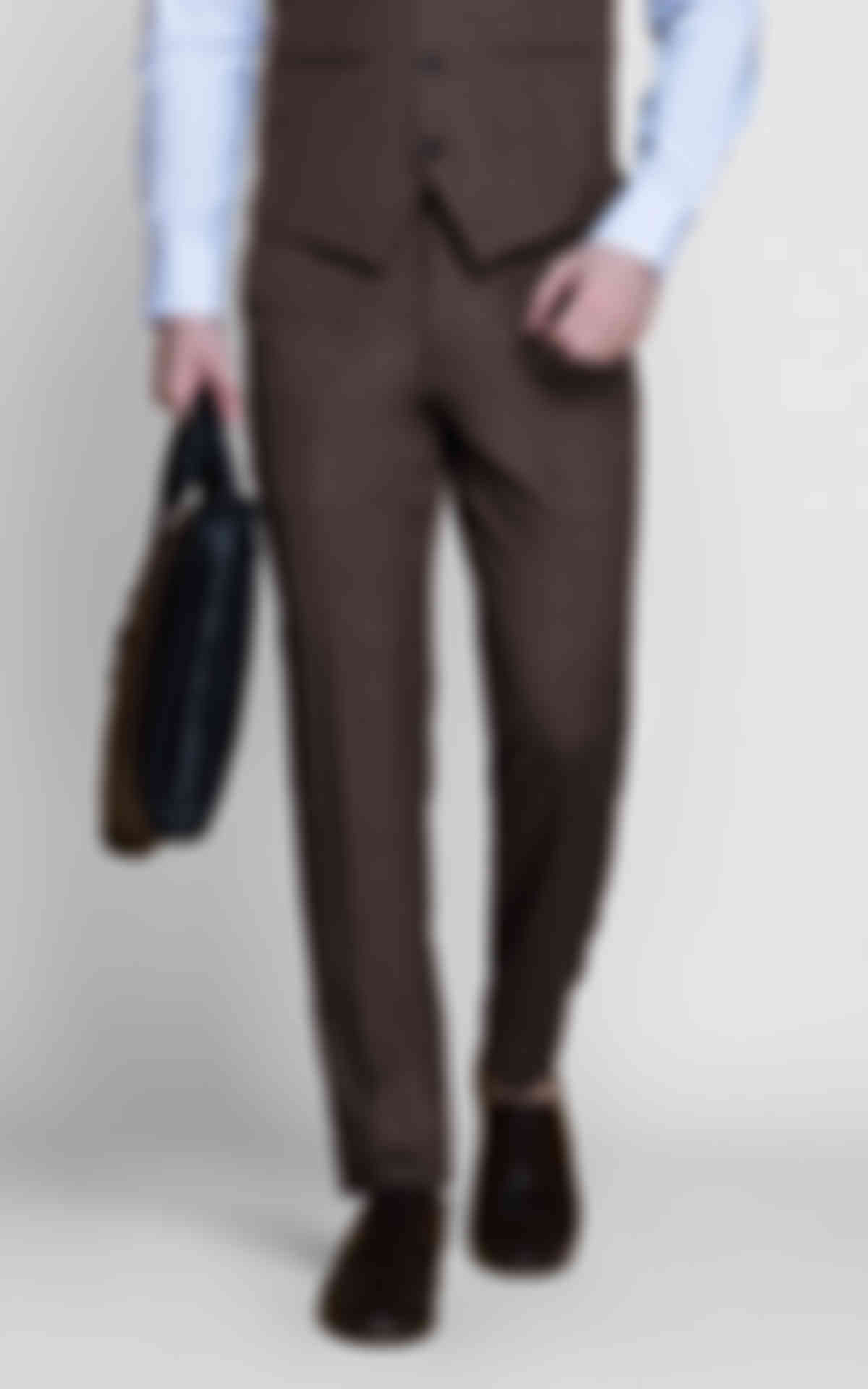 Coffee Brown Herringbone Custom Pants