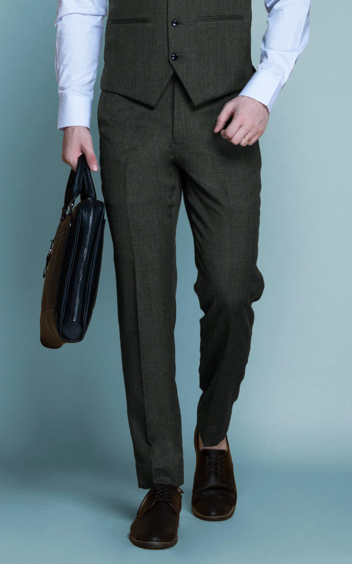 Charcoal Herringbone Custom Pants image