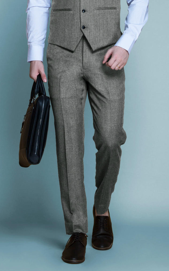 Gray Herringbone Custom Pants image
