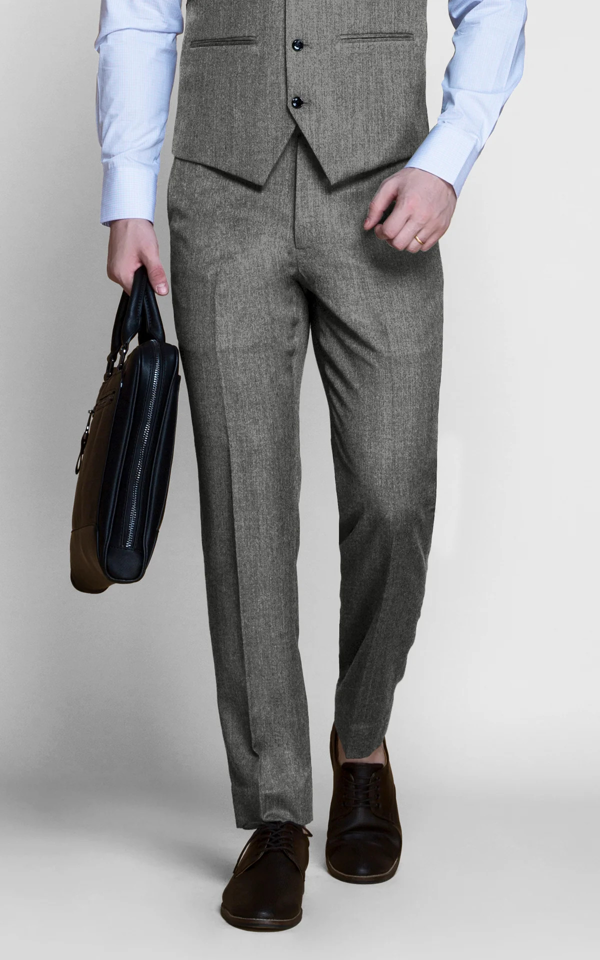 Gray Herringbone Custom Pants