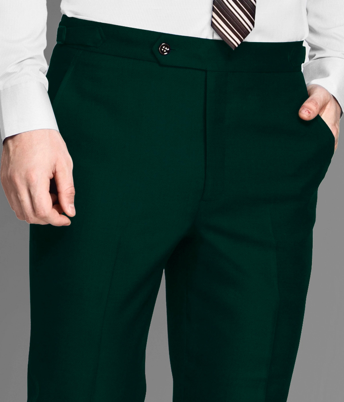 Alaska Pine Green Wool Pants-1