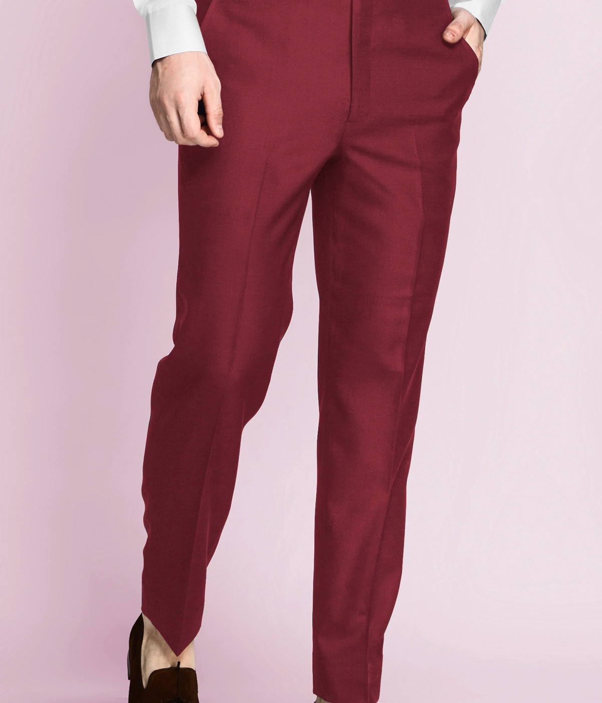 California Cherry Red Wool Pants- view-2