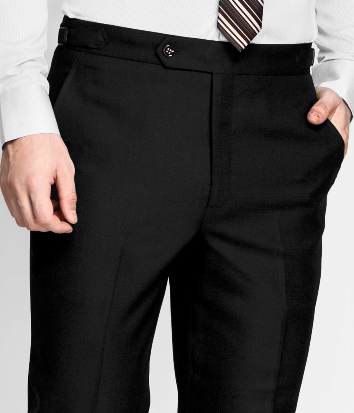 Black Classic Wool Custom Pants - Hangrr