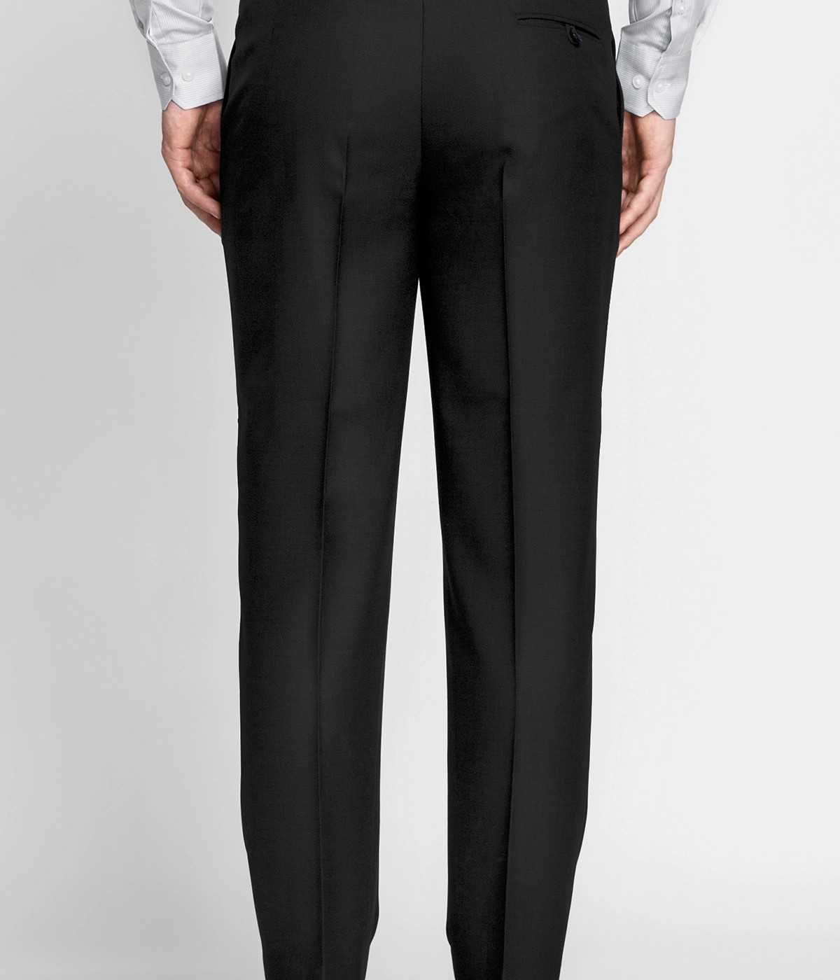 Black Classic Wool Custom Pants- view-1
