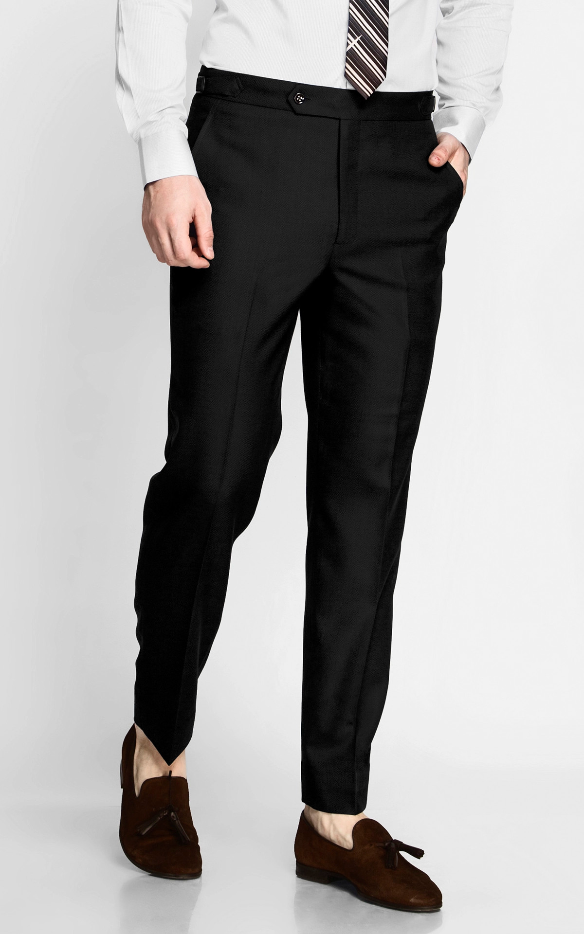 Buy Men Black Solid Slim Fit Formal Trousers Online - 760107 | Peter England