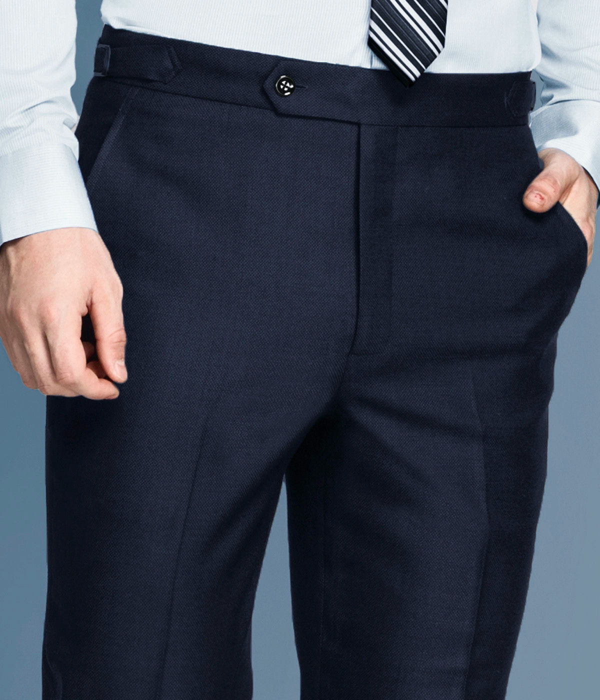 Moss Blue Birdseye Pants-1