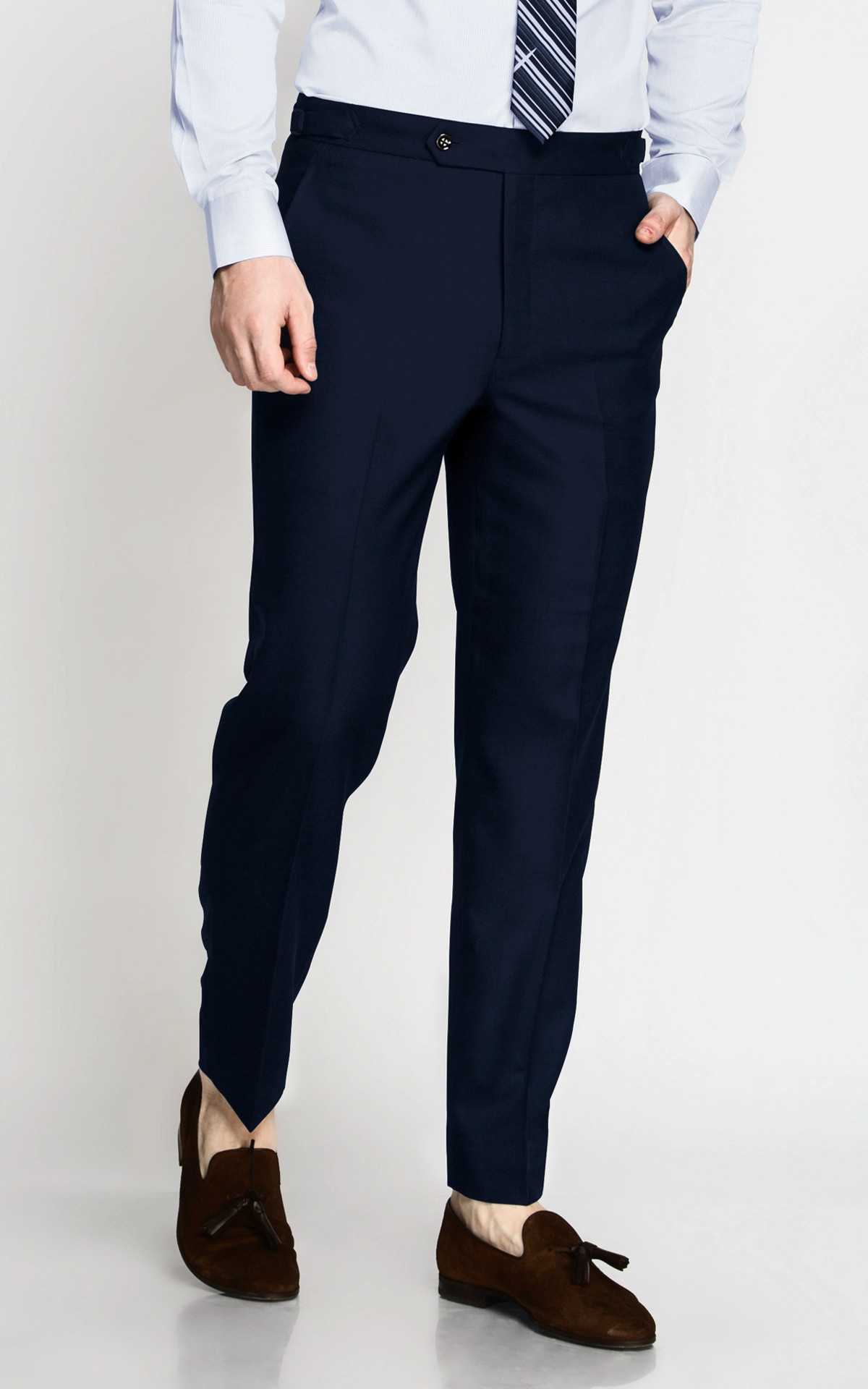 Buy Marie Claire Women Casual Navy Blue Color Solid Regular Trouser (Set of  2) online