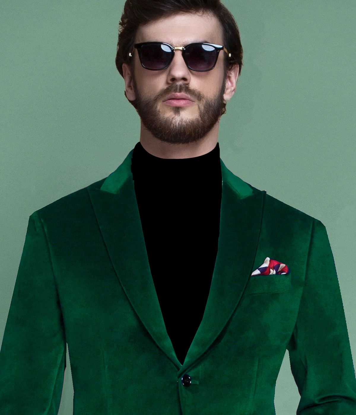 Forest green velvet clearance suit