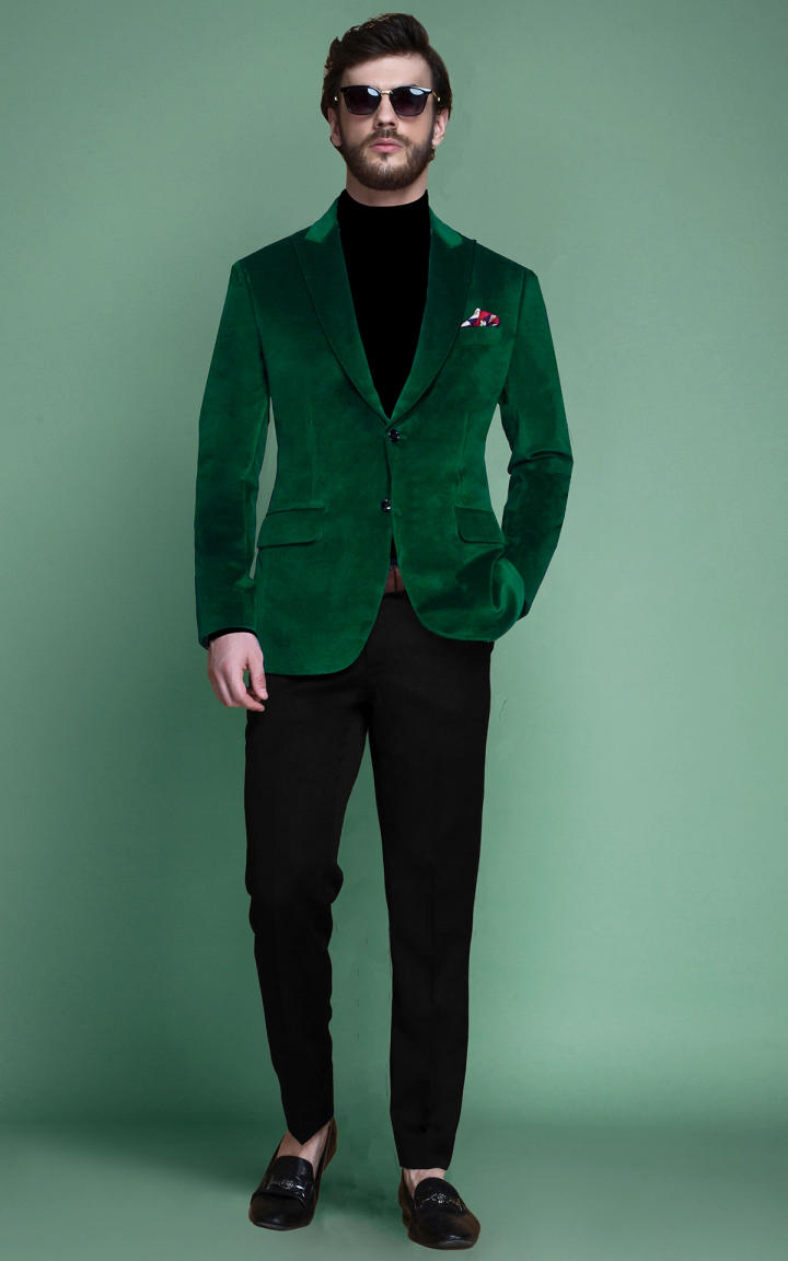 Forest Green Velvet Blazer image