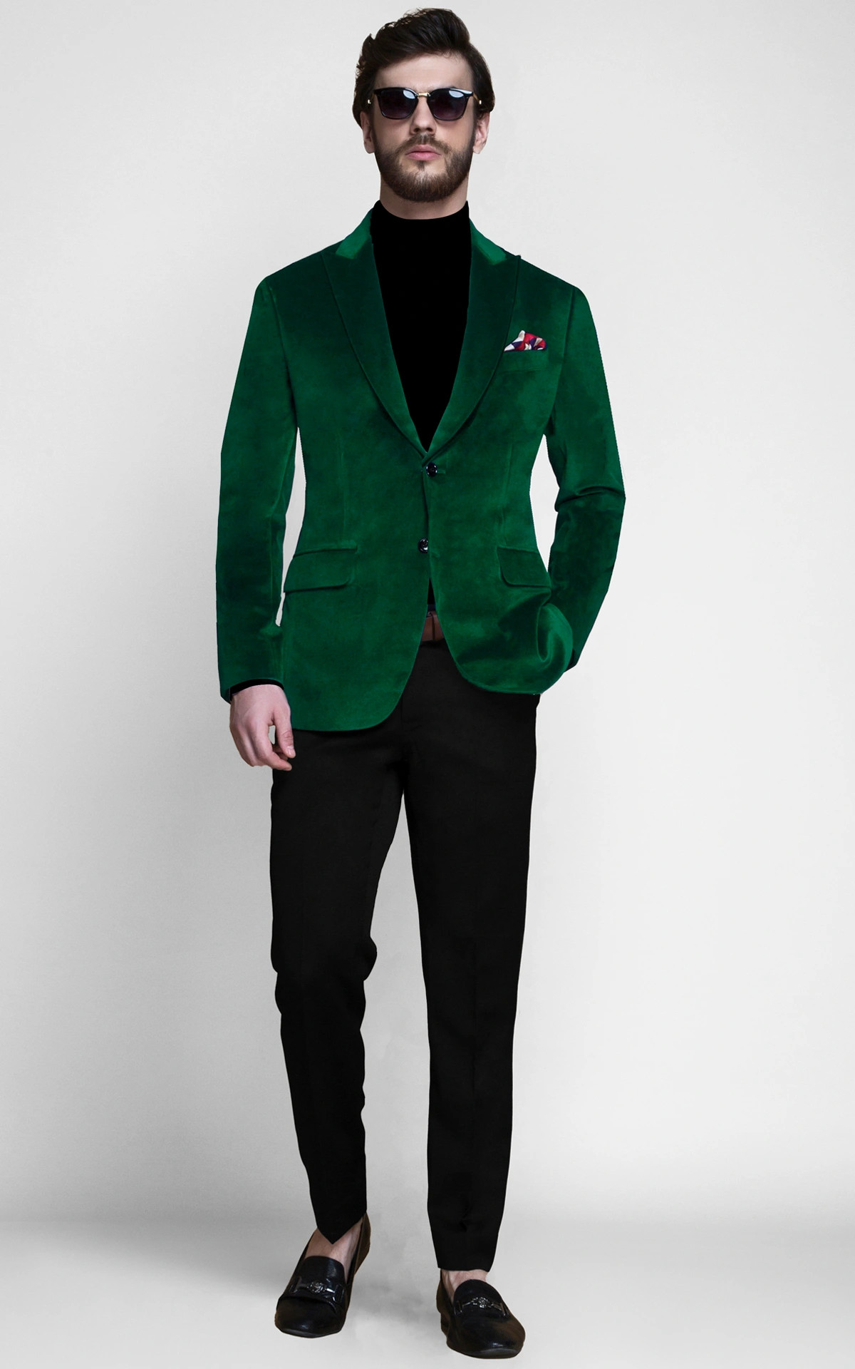 Forest Green Velvet Blazer
