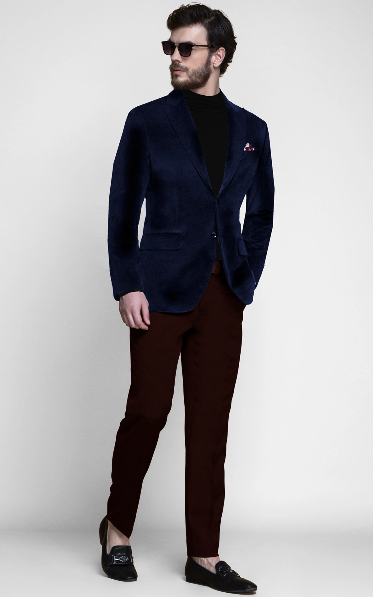 Rockefeller Blue Velvet Blazer