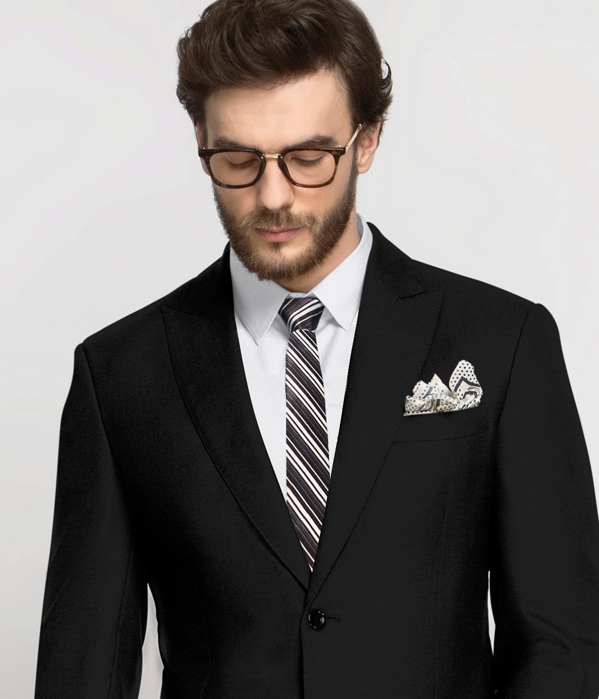Black Classic Wool Custom Blazer-1