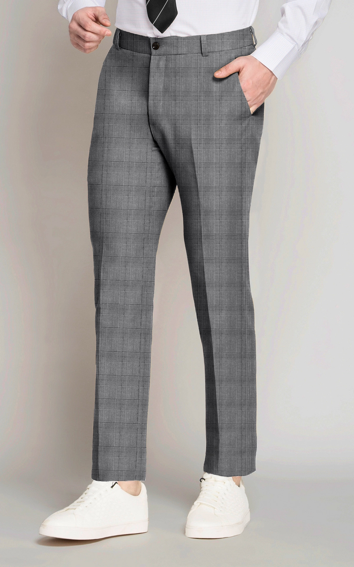 Burberry Men's Houndstooth Check Plaid Tailored Trousers, Brand Size 46  (Waist Size 31.1
