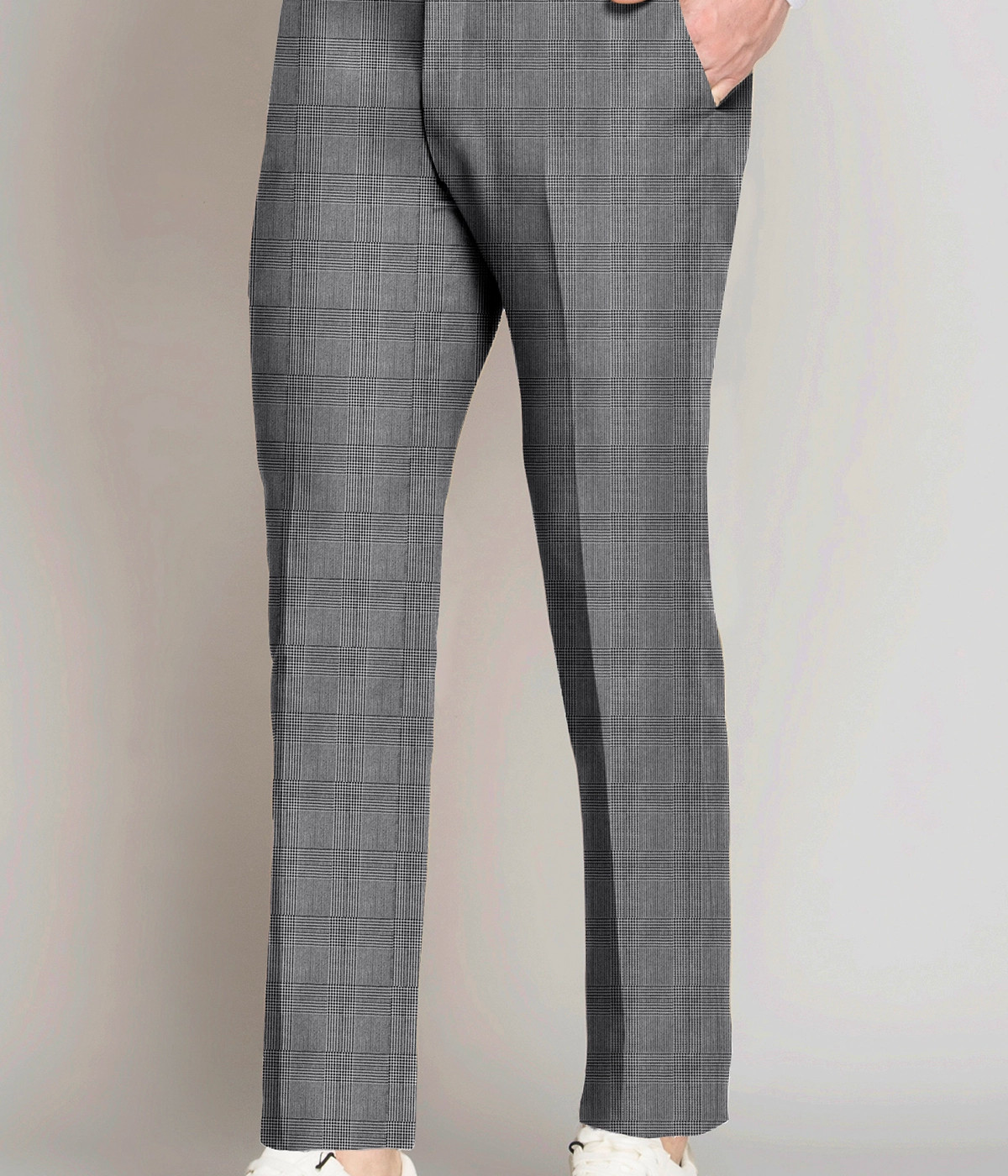 Austin Gray Plaid Houndstooth Pants- view-2