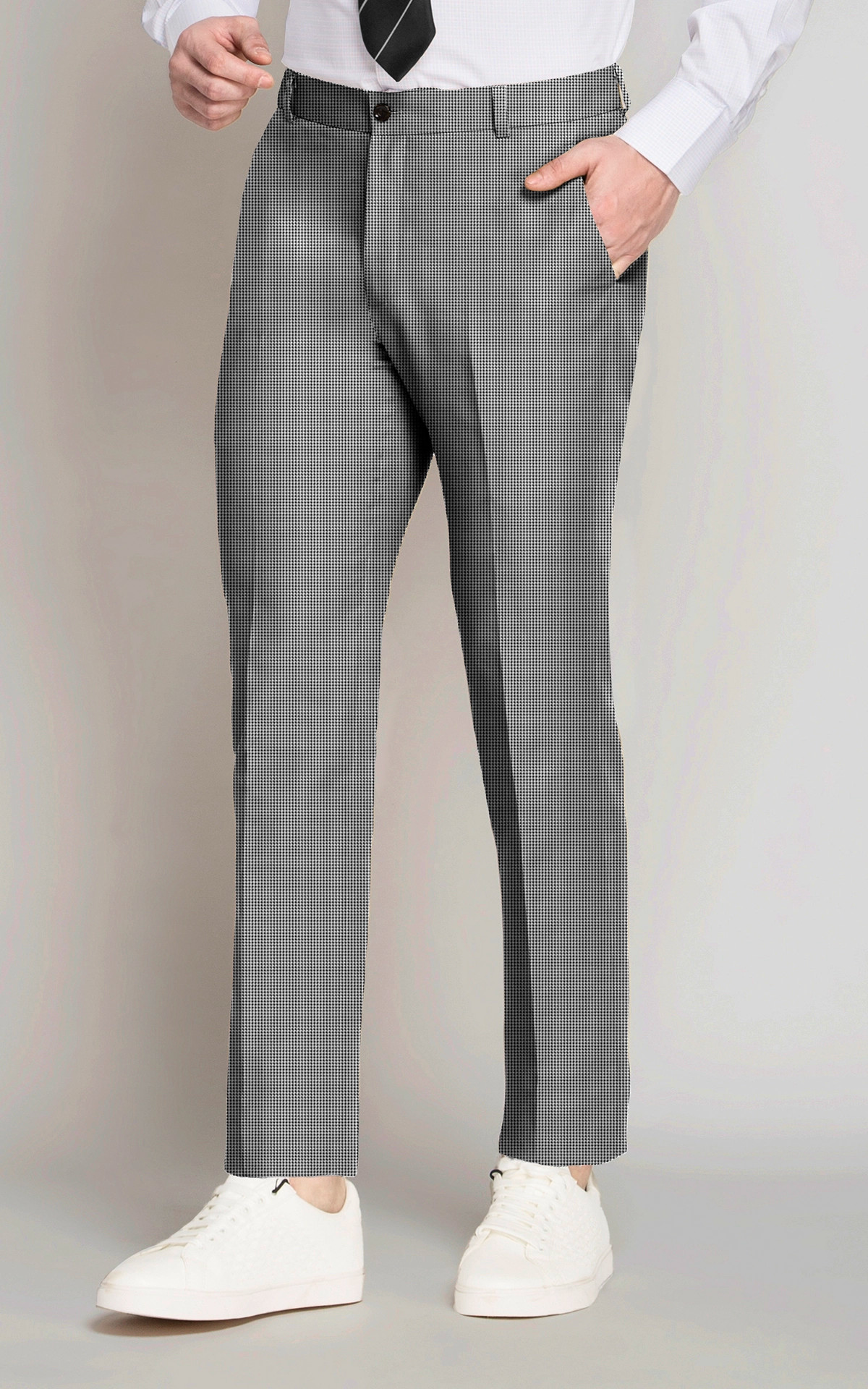 Charleston Gray Micro Houndstooth Pants