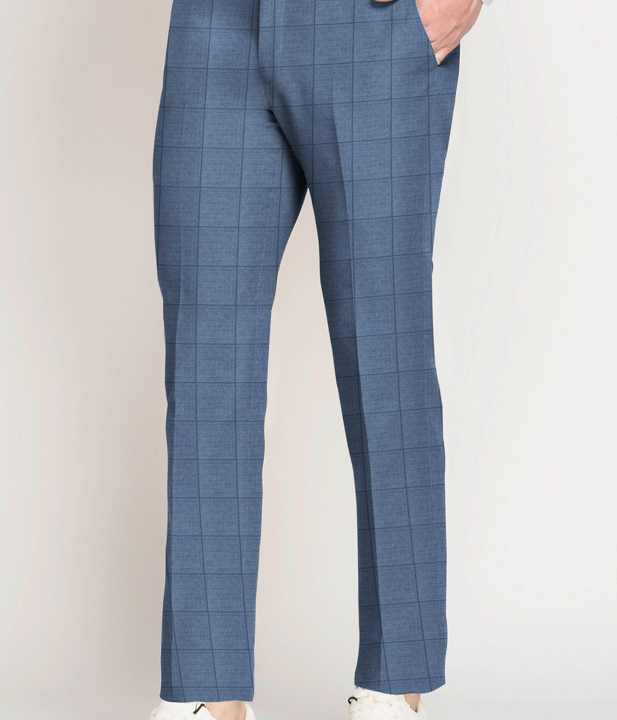 Pittsburgh Blue Windowpane Checks Pants- view-2