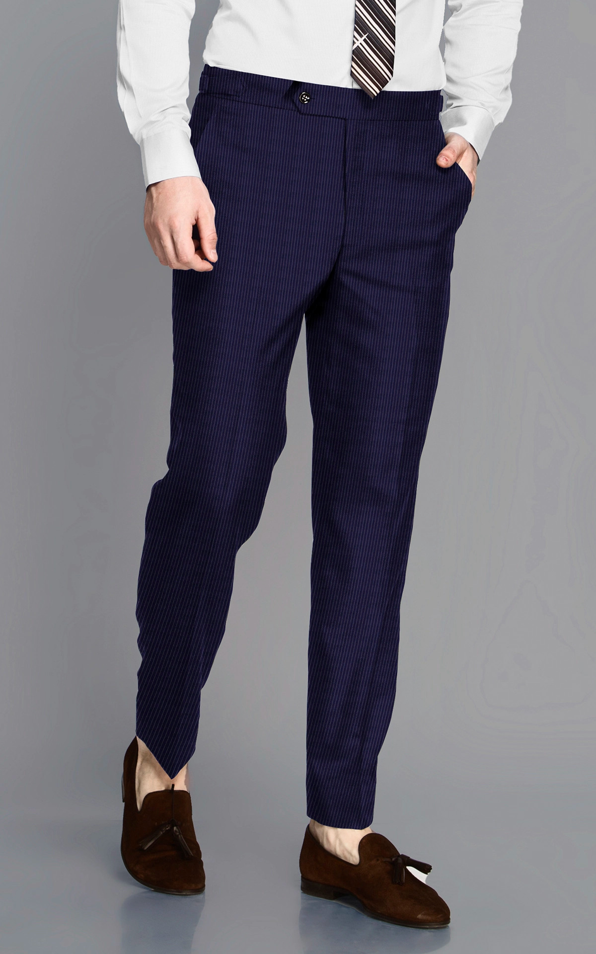 Slim-fit Striped Fabric Pants (2 Colors) | BOJONI