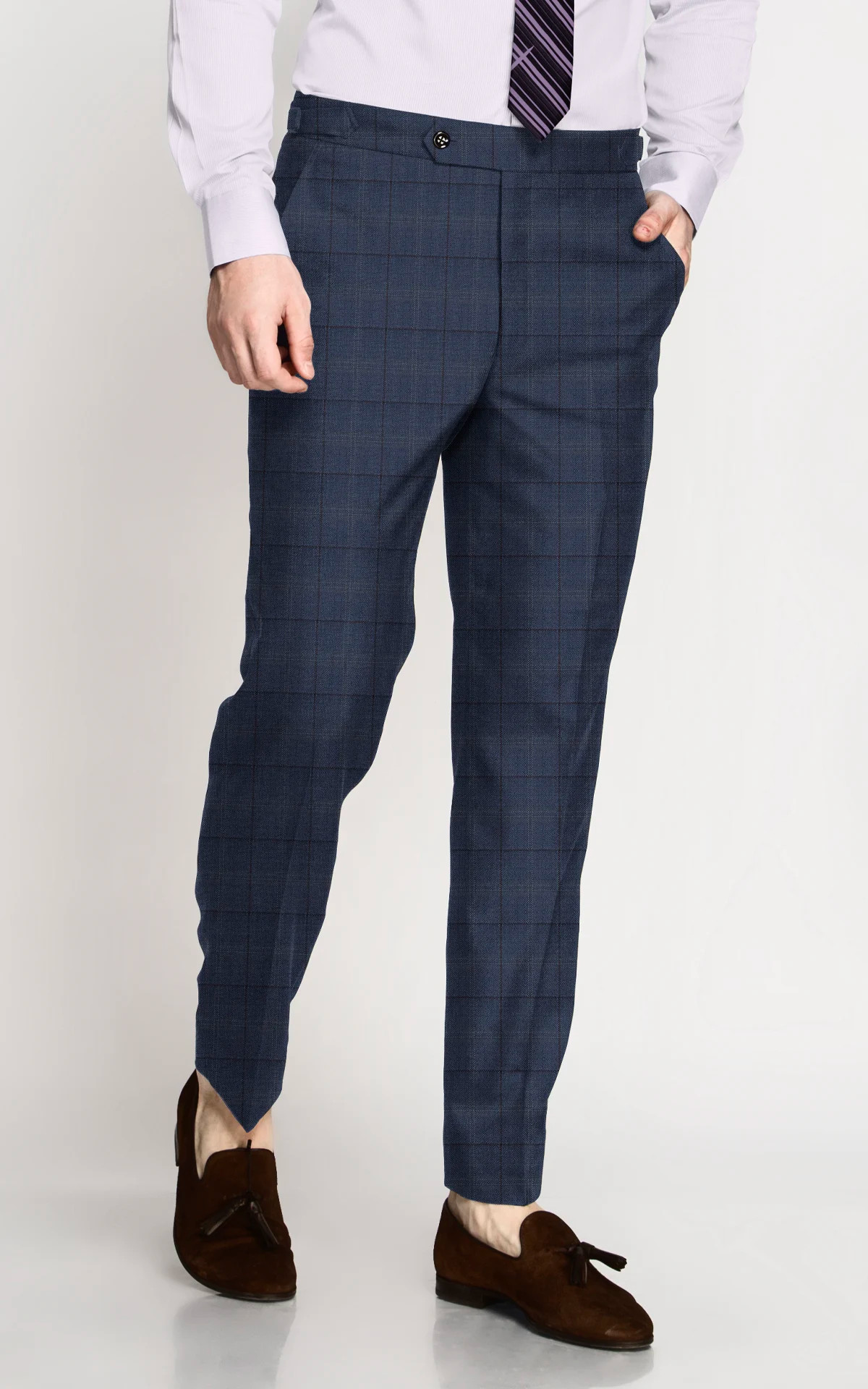 Detroit Blue Checks Vegan Pants