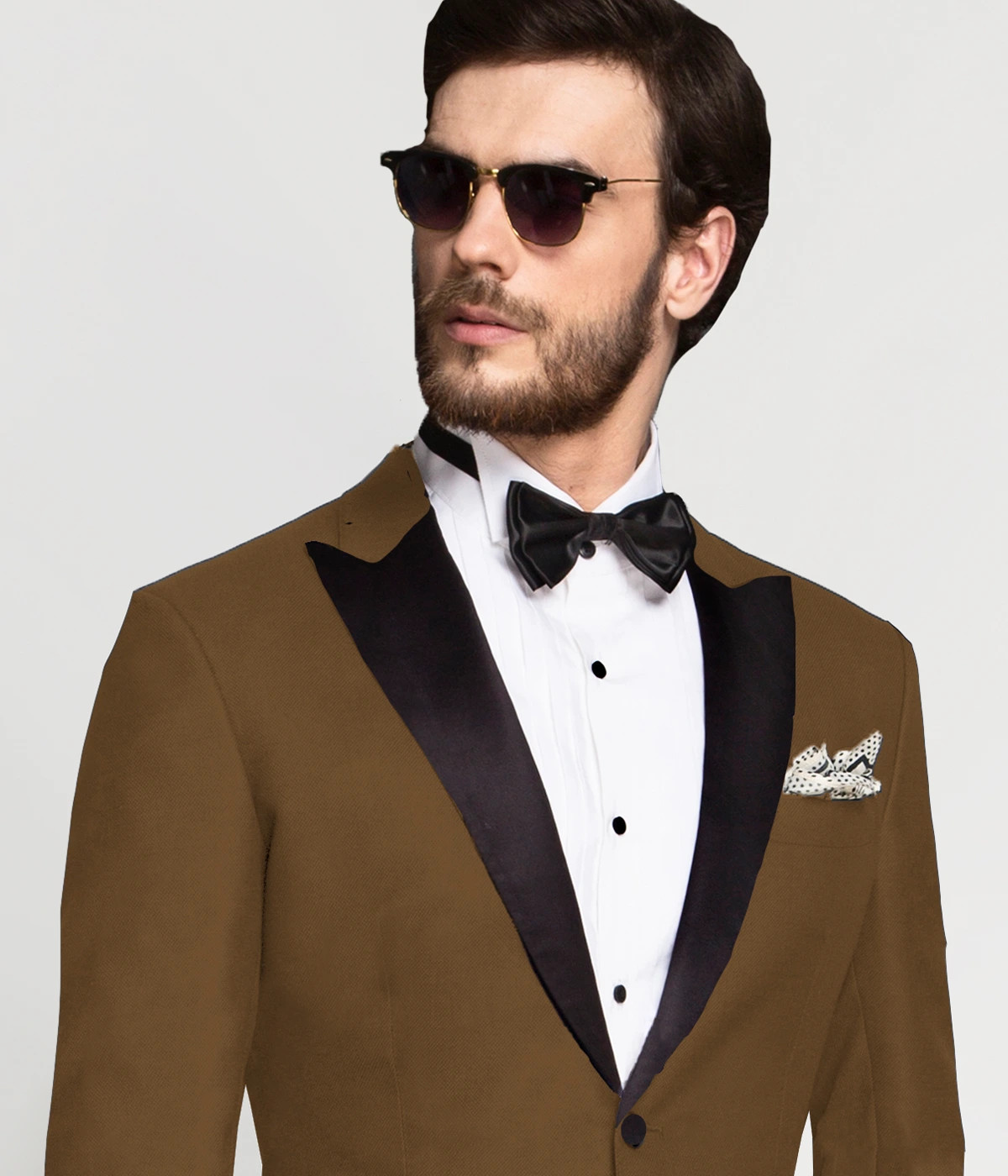 Earthy Country Brown Wool Tuxedo-1
