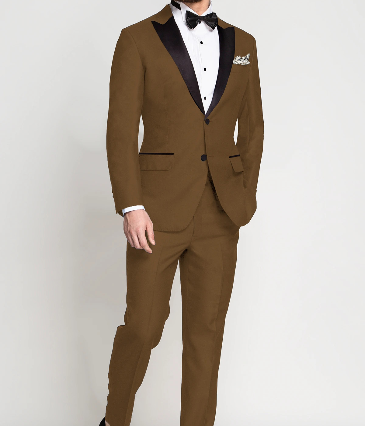 Earthy Country Brown Wool Tuxedo- view-2