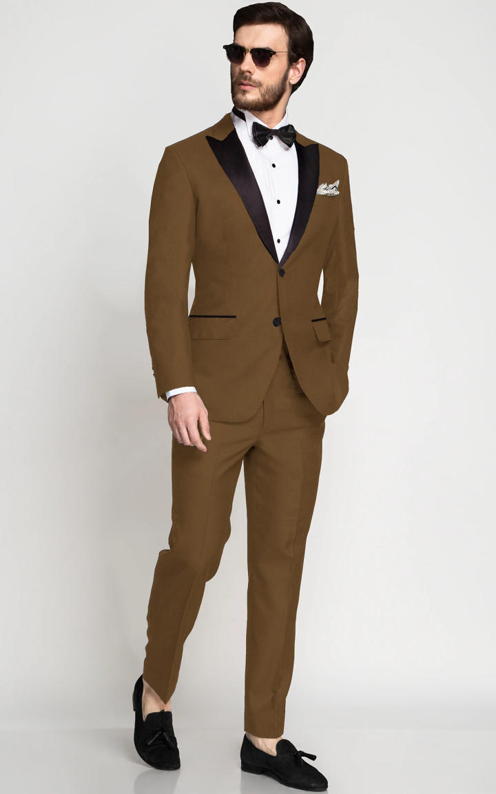 Earthy Country Brown Wool Tuxedo image