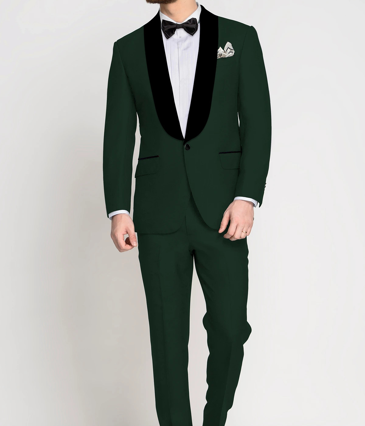 Emerald Green Wool Tuxedo- view-2