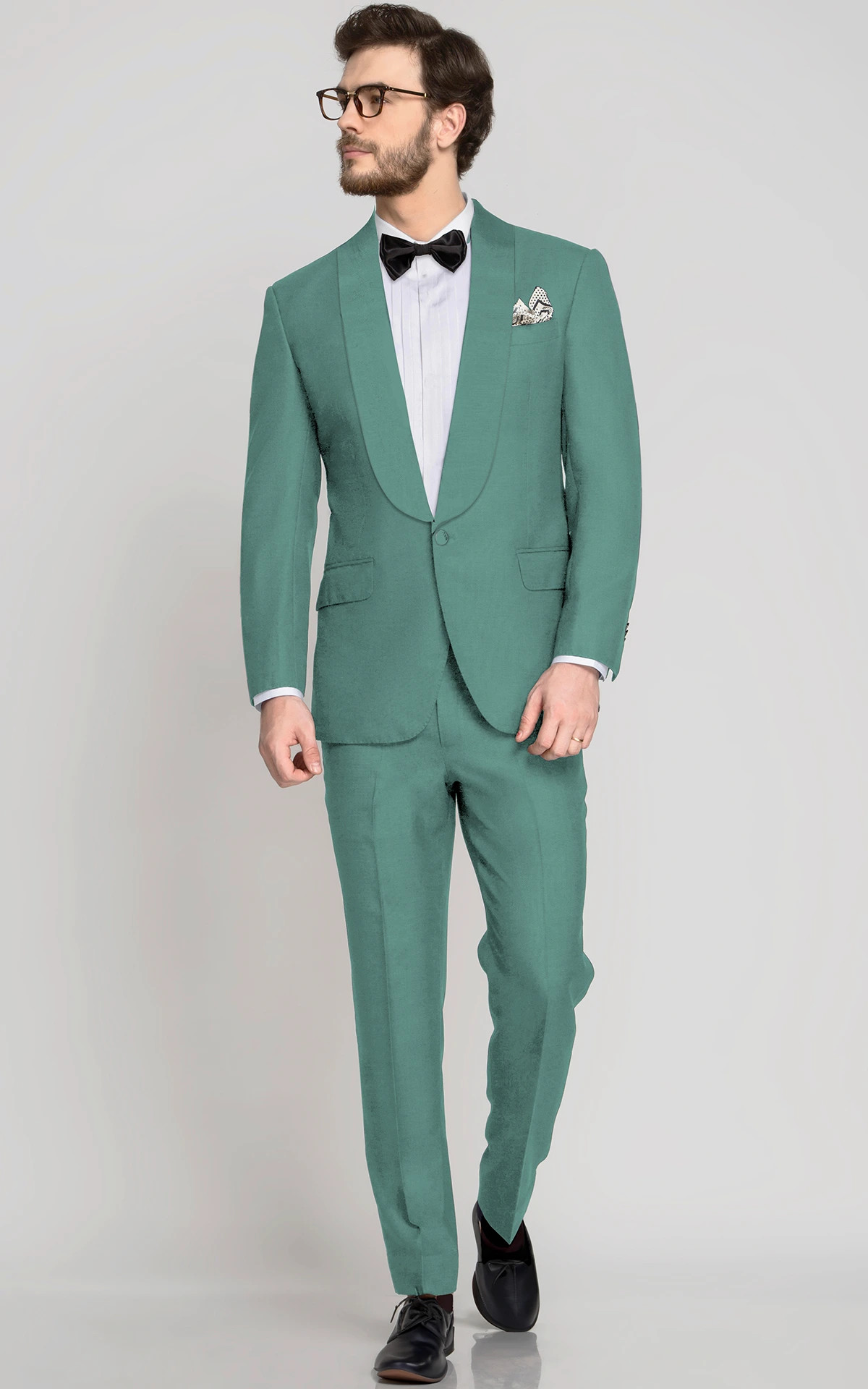 Sage Mint Green Wool Tuxedo - Hangrr