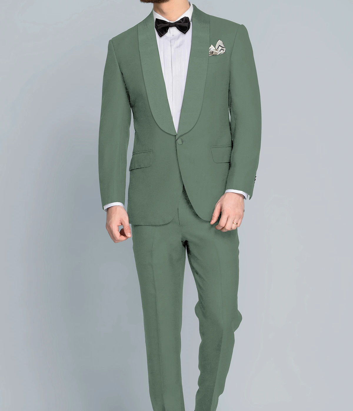 Sage Green Wool Tuxedo- view-2