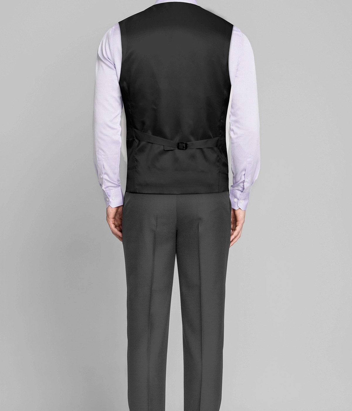 Charcoal Grey Stretch Wool Vest- view-1