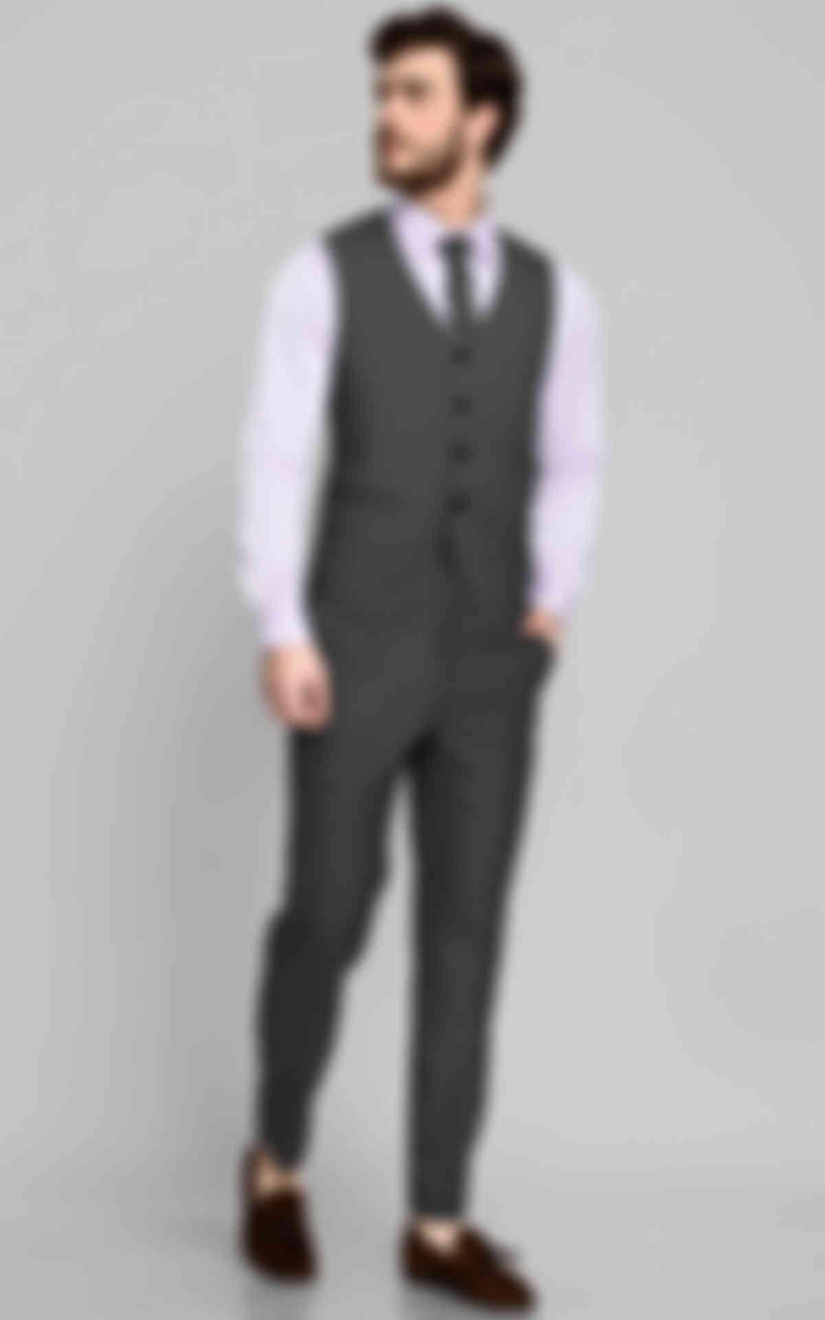 Charcoal Grey Stretch Wool Vest image