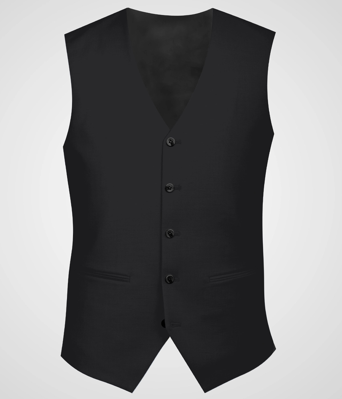 Deep Black Wool Vest-1