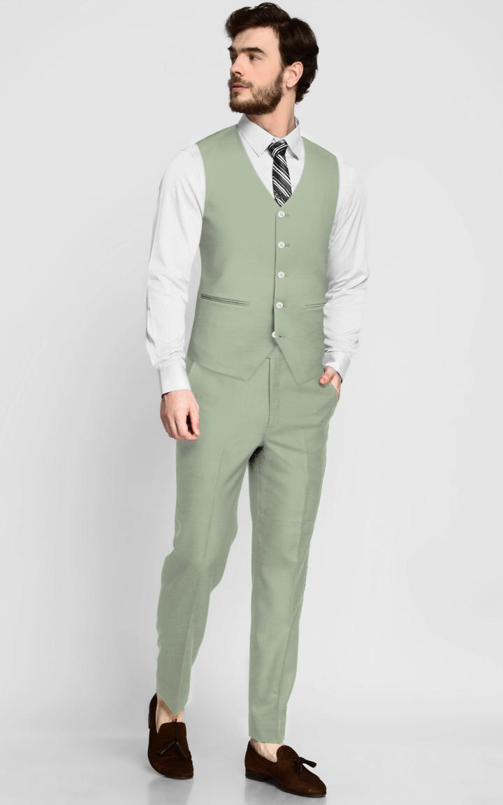 Dusty Sage Green Wool Vest image