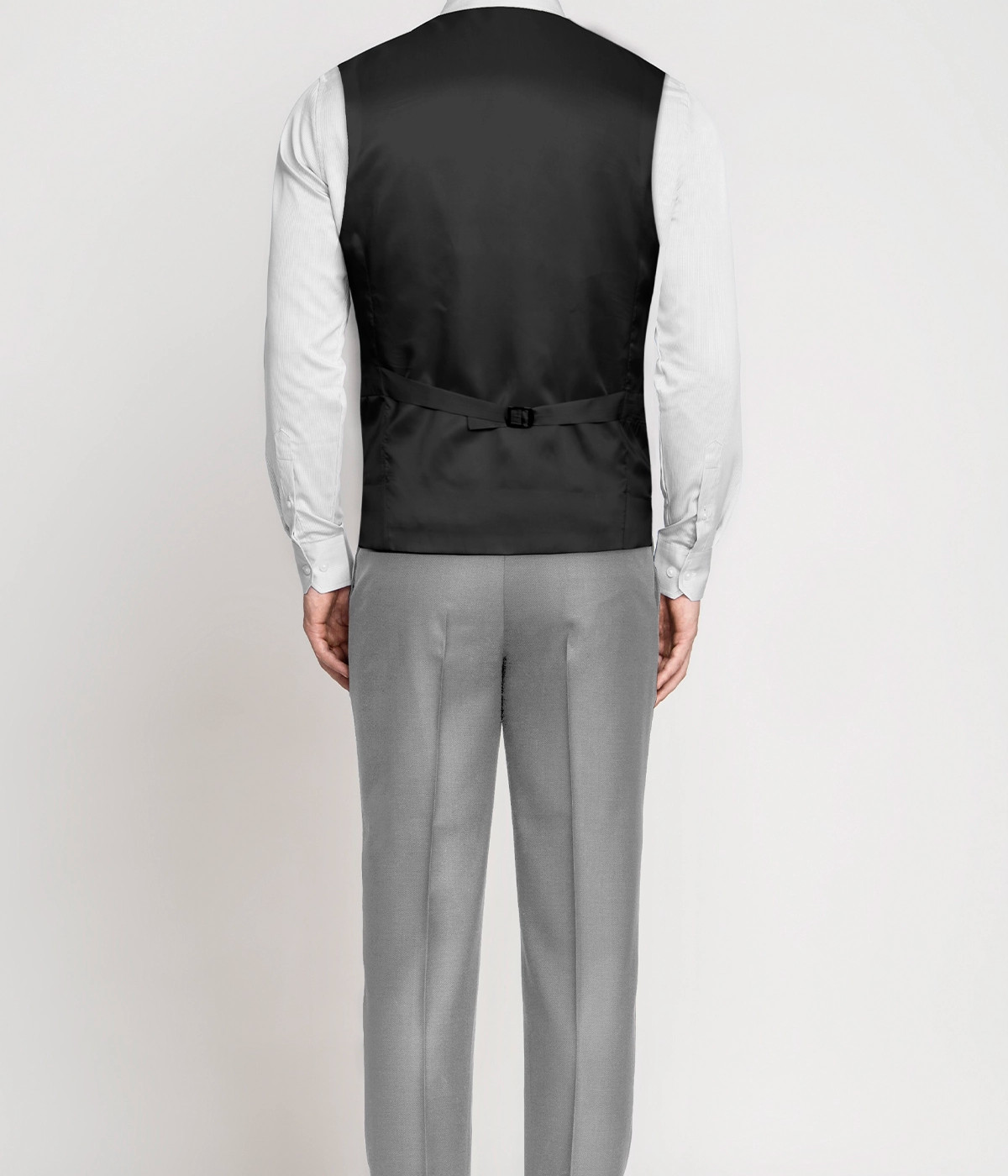 Slate Gray Stretch Wool Vest- view-1