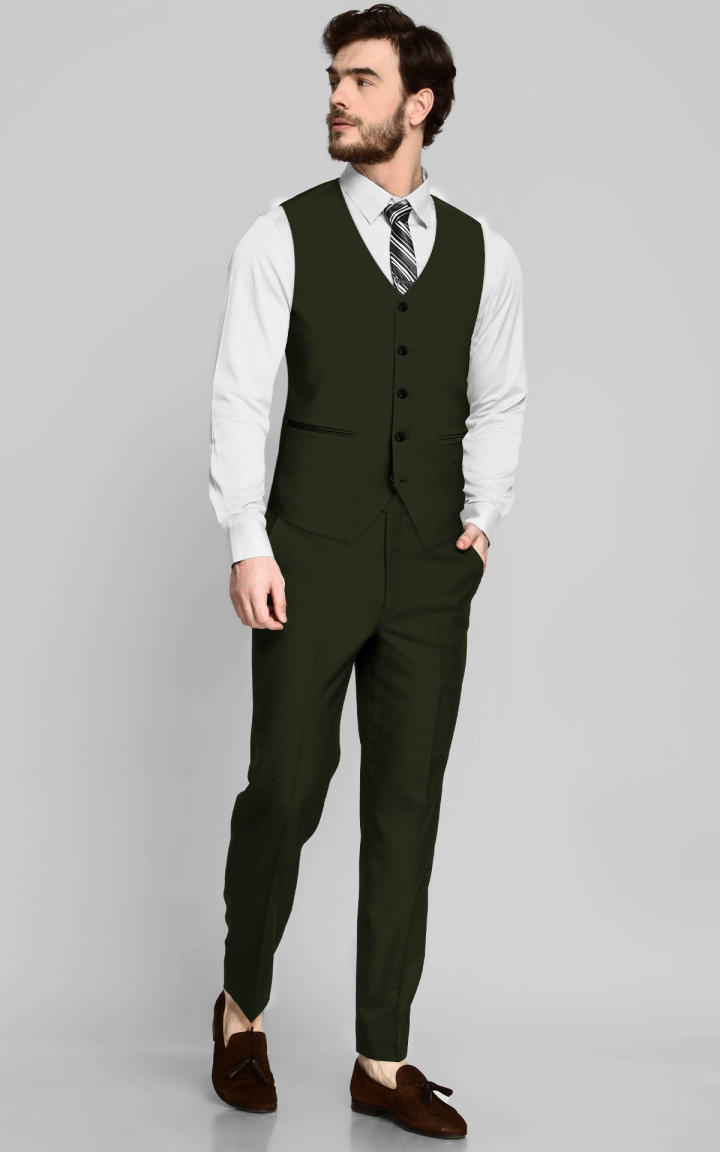 Wyoming Forest Green Wool Vest image