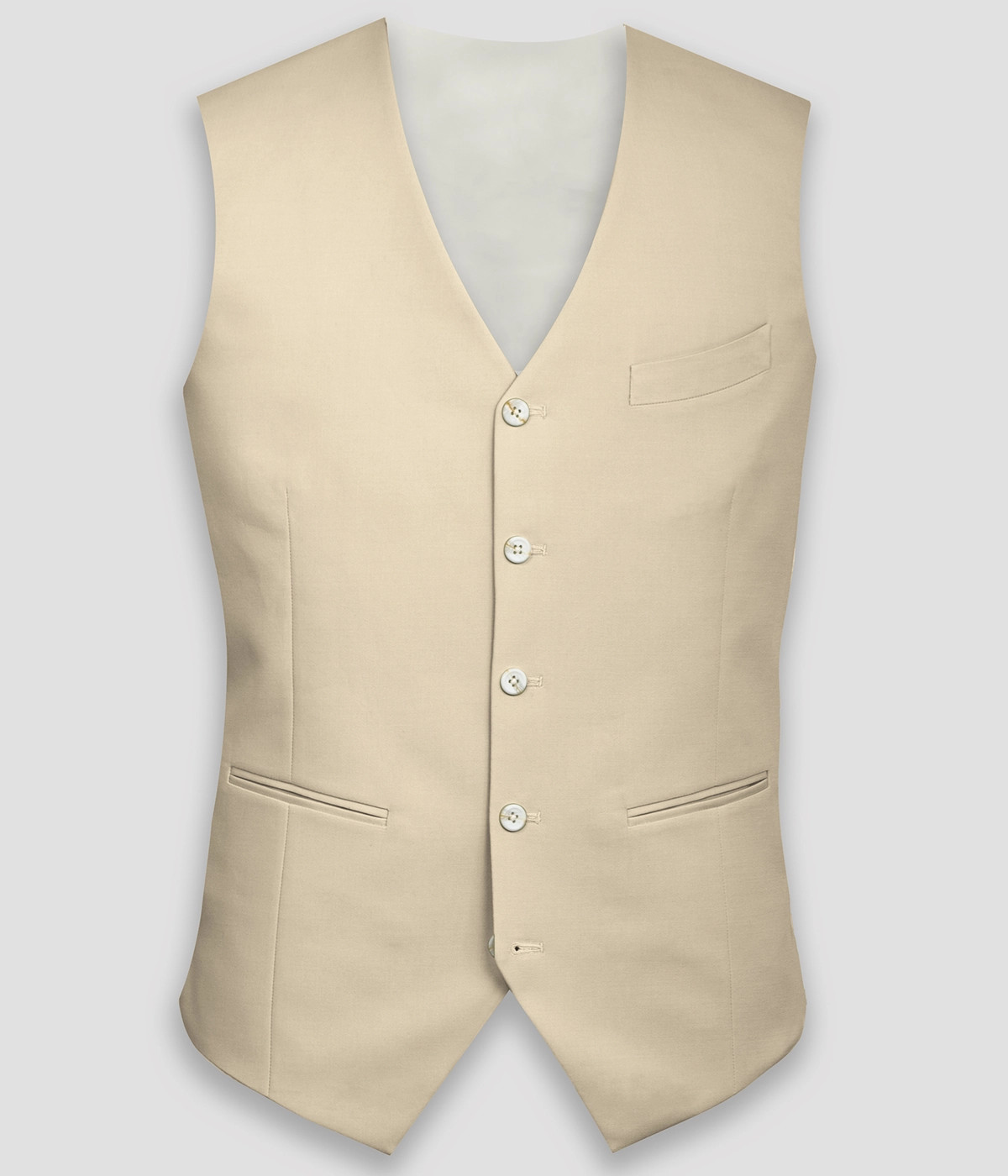 Khaki Cream Cotton Vest-1