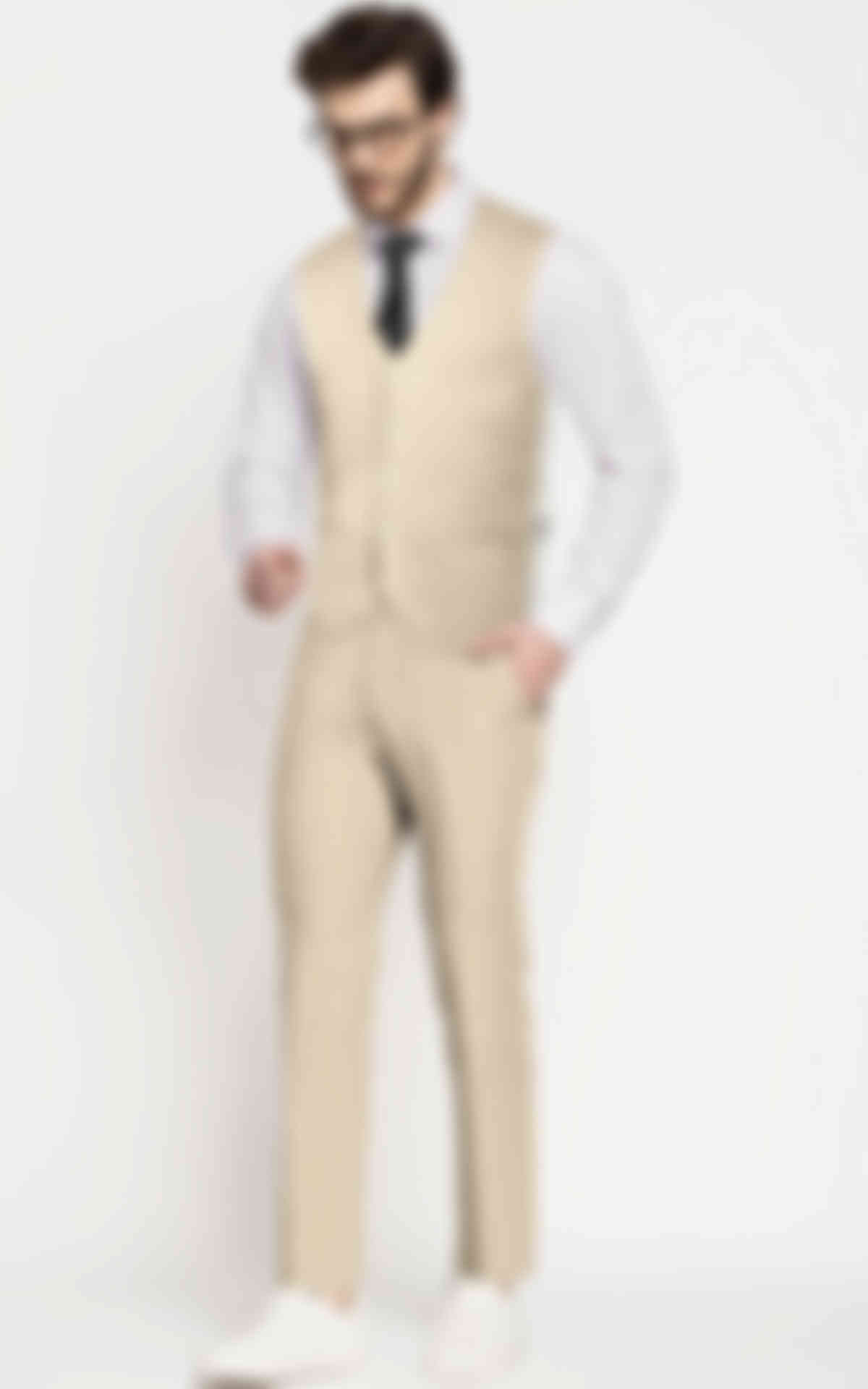 Khaki Cream Cotton Vest image