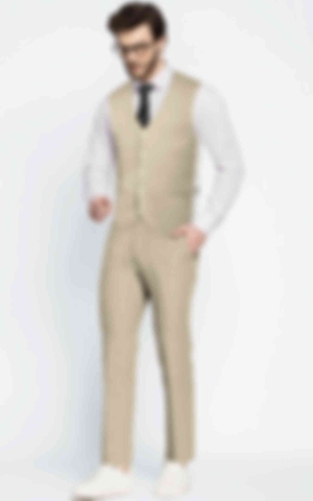 Dusted Brown Khaki Cotton Vest image