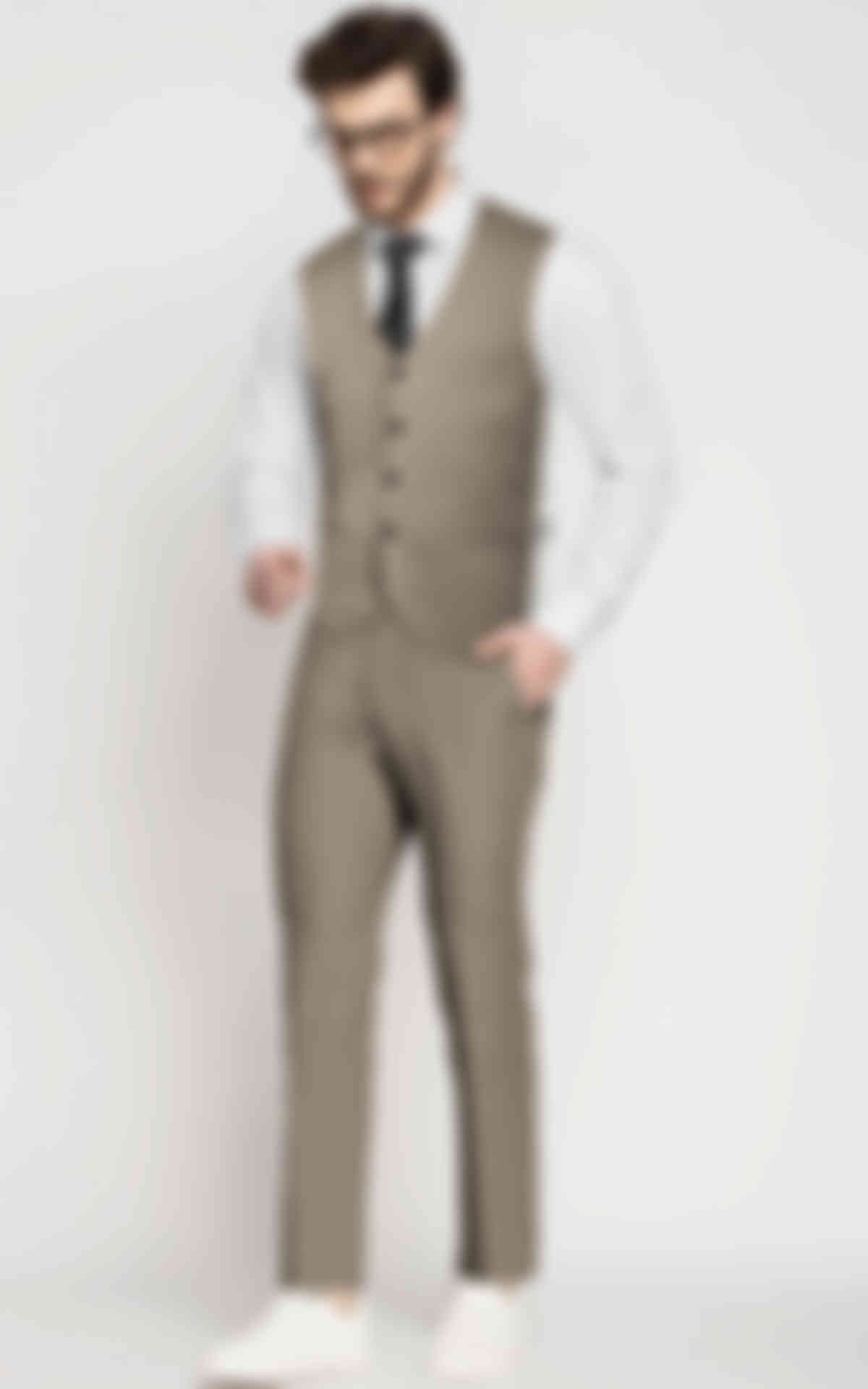 Pebble Brown Khaki Cotton Vest image