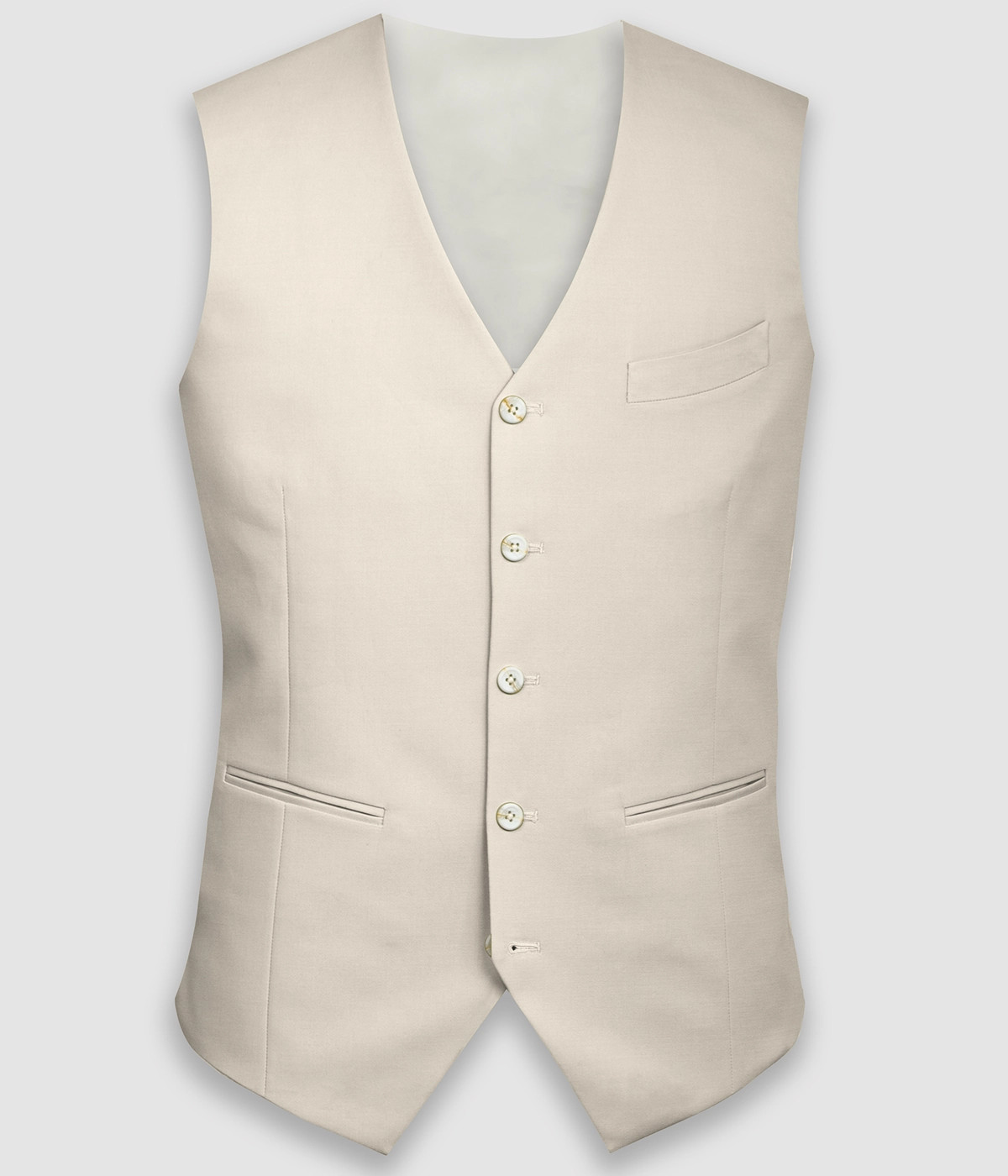 Beige Derby Cotton Vest-1
