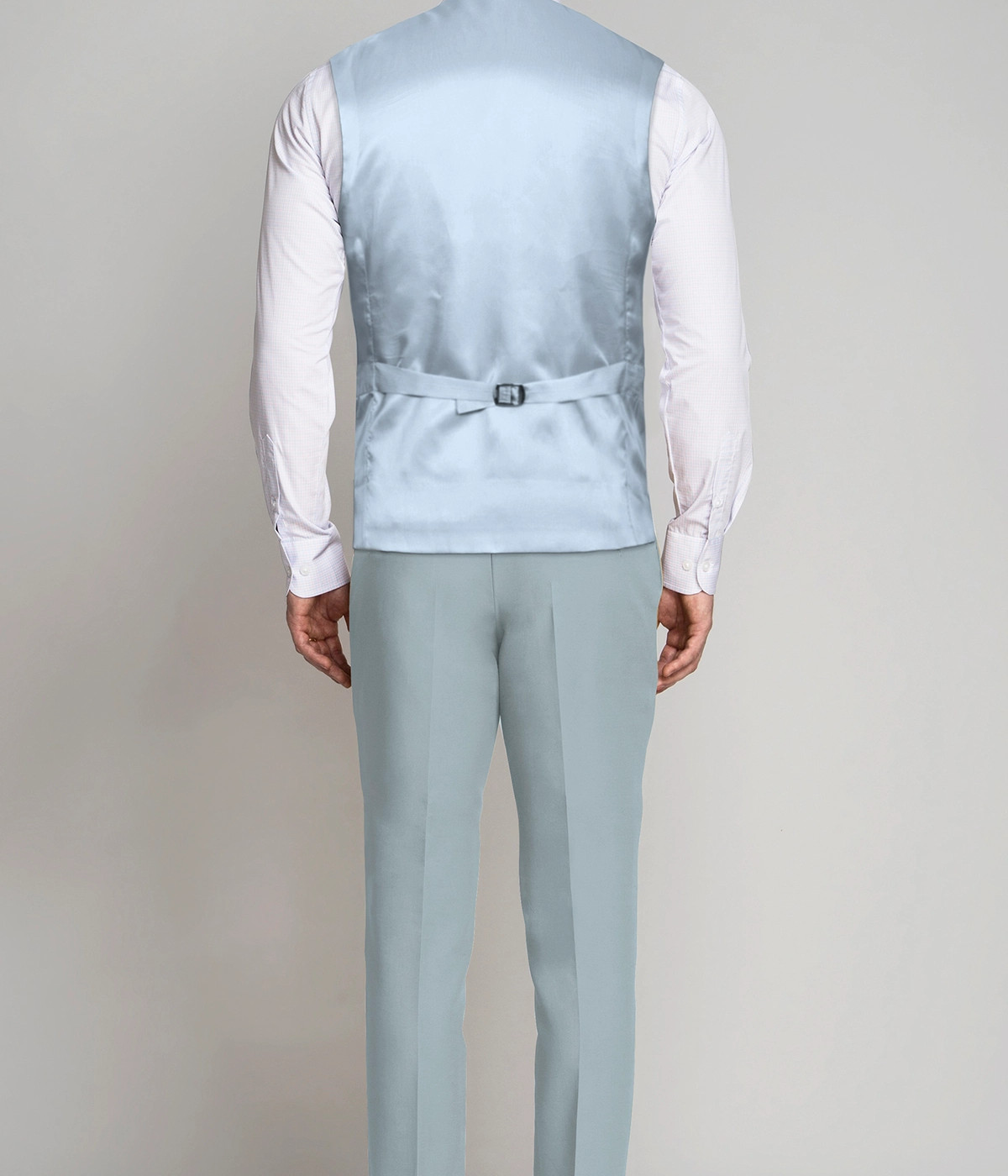 Bluish Grey Cotton Vest- view-1