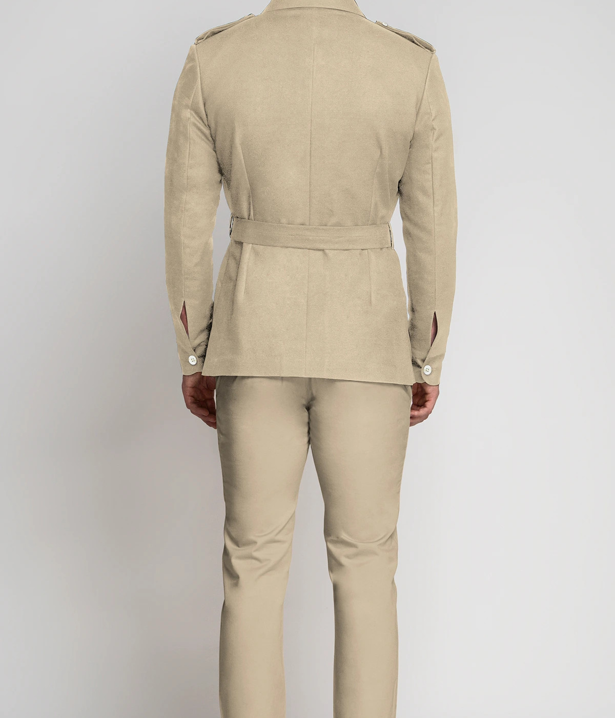 Dusted Brown Khaki Military Suit- view-1