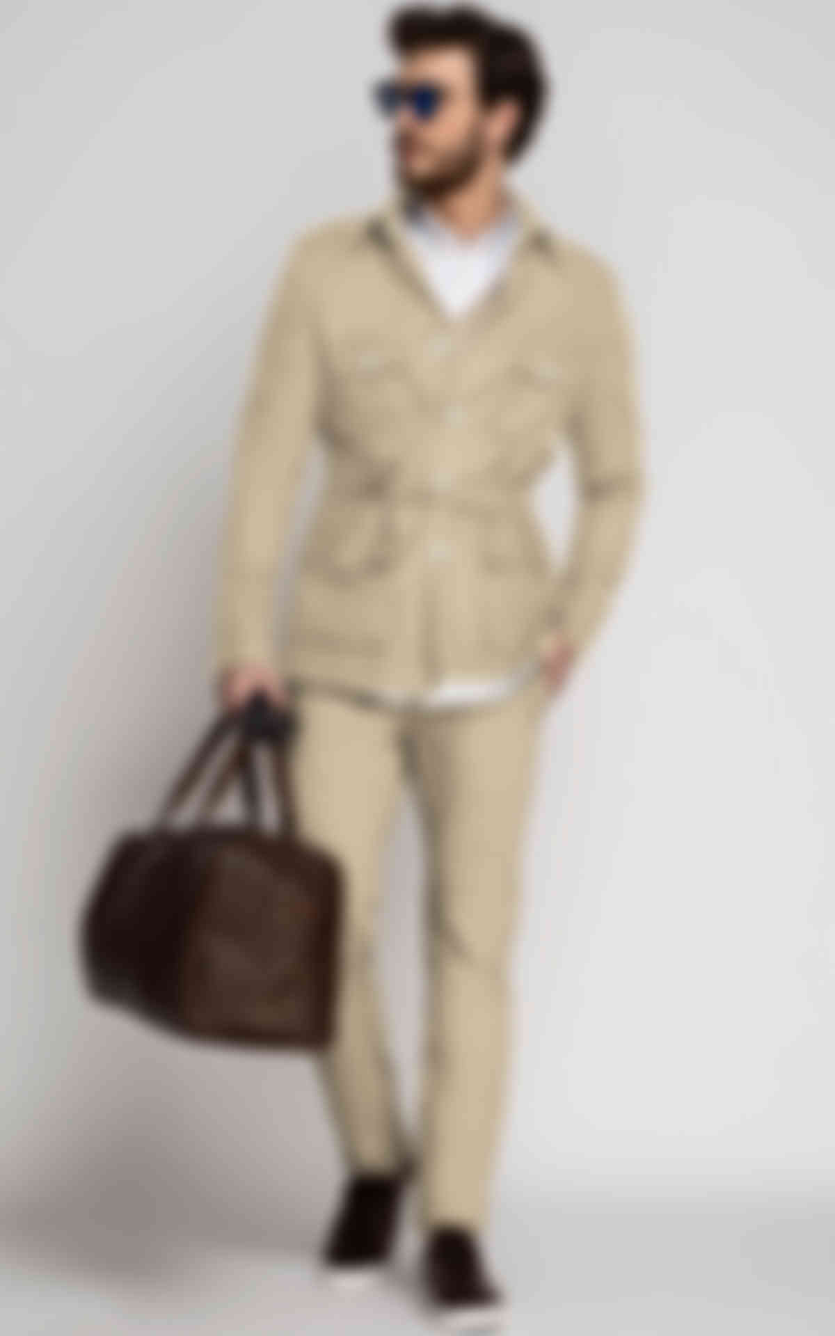 Dusted Brown Khaki Military Suit