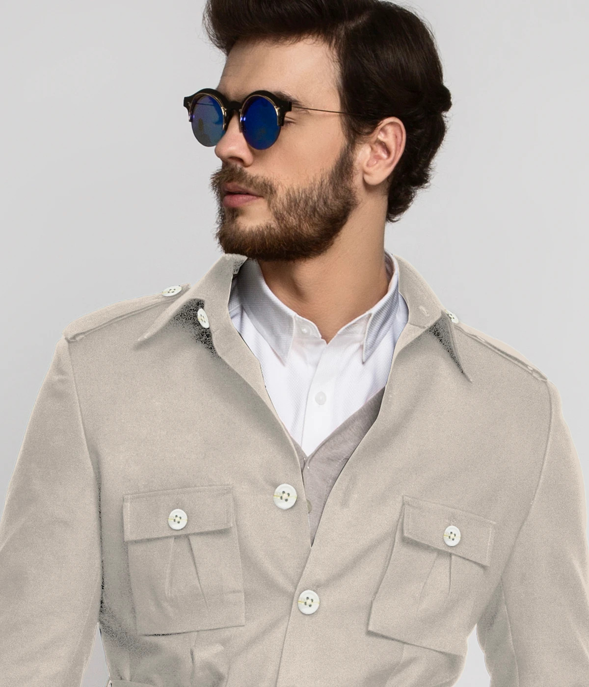 Muted Beige Military Suit-1