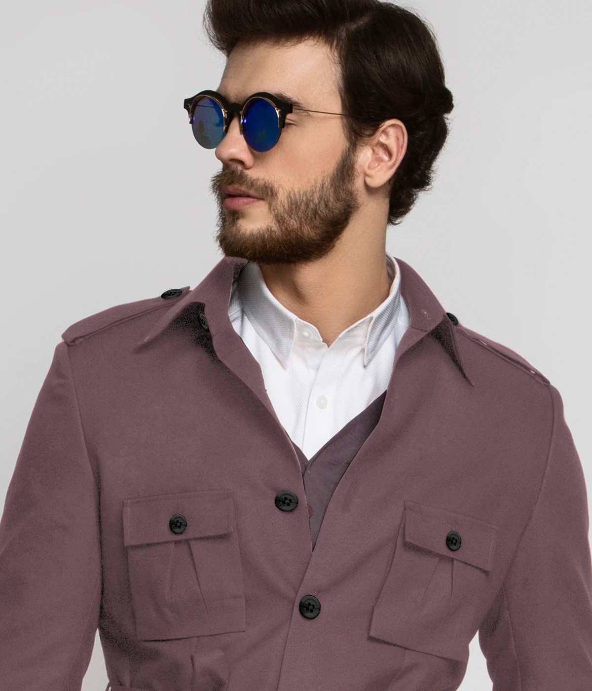 Periwinkle Purple Military Suit-1
