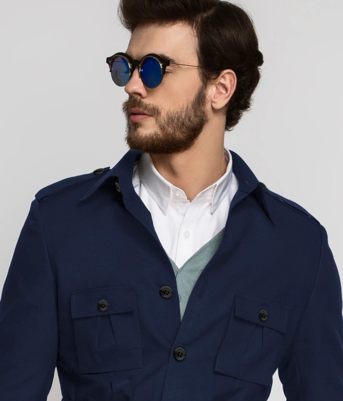 Island Blue Military Suit-1